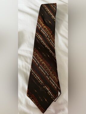Countess Mara Vintage Men's Woven Silk Necktie Brown Bronze